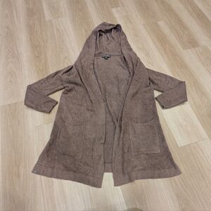 Barefoot Dreams Brown Hooded Soft Cardigan Size M